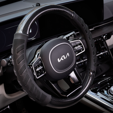 라움홈 카본 논슬립 차량용 핸들커버, 블랙