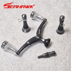 씨호크 SDAC 초경량 스피닝릴 핸들 시마노 다이와 호환 더블핸들, B-03 (블랙 100mm)