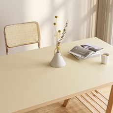 달로아 다잇 가죽 방수 테이블 매트, 아이보리, 대형(60 x 120 cm), 1개 아이보리, 대형(60 x 120 cm), 1개