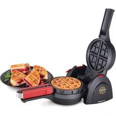 Presto 프레스토 03512 스터플러 봉제 와플 메이커 벨기에산 라지 블랙, Stuffed Waffle Maker