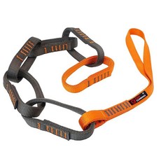 GM CLIMBING 16mm 나일론 안전 체인 PAS 슬링 22kN CE UIAA 인증 개인 앵커 시스템 라펠 전환 보조 등반 97cm / 38인치, 그레이-오렌지 | 1팩