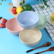 밀짚 일본식 밥그릇 가정용 식기밥 그릇4PCS, 블렌딩 4PCS