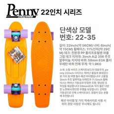 야외 레저 활동 서핑 어반 아웃도어 크루저 플라스틱 제품 보드 22인치 크루저보드, 2. 22인치 오렌지