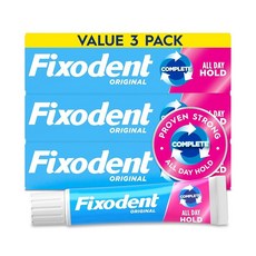 픽소덴트 컴플리트 오리지널 덴투르 에디시브 크림 68g 3팩 Fixodent Complete Original Denture Adhesive, 3개, 3개입