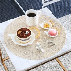 샤이니 원형 테이블매트, 골드, 41.5cm, 1개