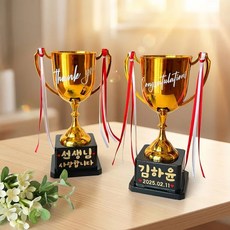 커스텀 축하 트로피 기념패 상패 제작 문구 각인 감사패 수상 기념일 선물 오브제, 커스텀 축하 트로피 ( 감사 문구 )
