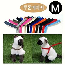 지엠펫 강아지 하네스 스카이워크 Y형 투톤베이지 M 가슴줄 1개입