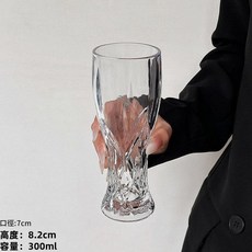 創意刻花玻璃啤酒杯 300ml 大容量 家用精釀扎啤杯, 1個