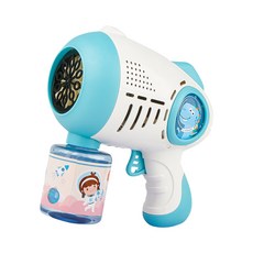 JoyBaby 泡泡槍 加特林泡泡機 恐龍太空自動吹泡泡 電動泡泡槍 兒童戶外玩具, 藍, 1個