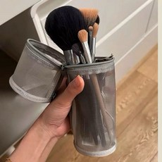 網紗化妝刷收納包 立式刷具包 透明筆袋 大容量 兩用拆卸筆筒