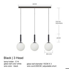 모던 LED 유리 펜던트 조명 황동 블랙 밀크 볼 샹들리에 조명 침실 다이닝 계단 주방 천장 걸이식 램프