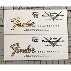 펜더 커스텀 샵 일렉트릭 기타 헤드 로고 수전사 인쇄 상표 스티커 2개입 필름 탈부착 ST64 2326184