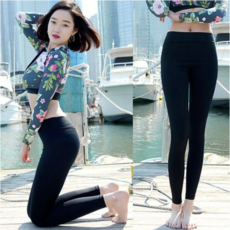 여성래쉬가드 필라테스하의 가능한 래시가드 검정요가바지