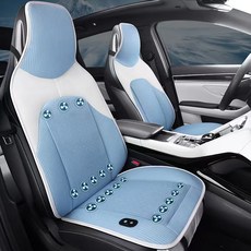 HU LULU 차량용 퀀텀16팬 통풍 쿨링시트 커버 차량 쿨 여름 차량용 통풍시트, 1개, 블루12V