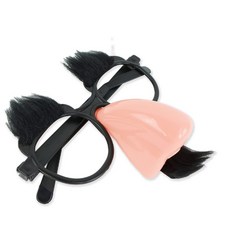 장기자랑 벌칙 수행 웃긴 소품 13cm 왕코 털 눈썹 개그 안경테, 1개