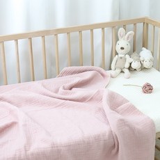 bamiblanc Honey Melo毯子純棉紗布嬰兒包巾毯子四季適用, 淺粉紅色