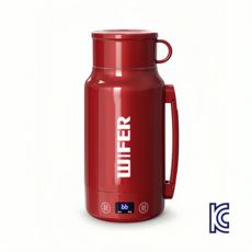 1000ml 대용량 휴대용 전기포트 가열식 텀블러 온도조절, 레드