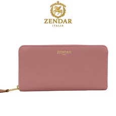 ZENDAR ITALIA 皮革拉鍊長夾 多層卡片夾層 時尚簡約設計 女性長款錢包