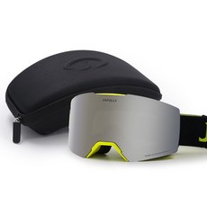 臺灣出貨磁吸防霧滑雪眼鏡雙層永久性防霧雪地眼鏡鏡男女可開發票, 豪華版-科幻銀, 1個