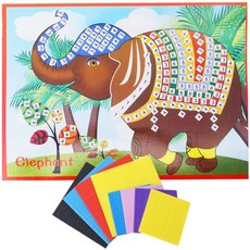 EVA 일러스트코끼리 모자이크아트MSK06, 10개[낱개수량확인]