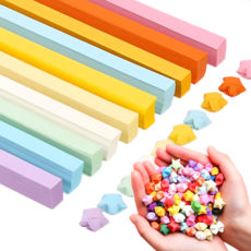 피아루네 별접기 종이, 1350매, 파스텔 10색