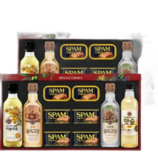 JU 스팸 혼합 선물세트() 카놀라유 맛술 올리고당 추석 설 선물, 2세트