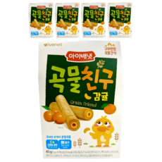 아이배냇 곡물친구 과자, 감귤맛, 40g, 5개