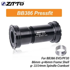 ZTTO MTB 로드 바이크 BB386 프레스핏 바텀 브래킷 세라믹 스틸 베어링 BB (22mm 24mm 30mm 크랭크셋 DUB 2, 23 BB386-24A Cerami-GXP