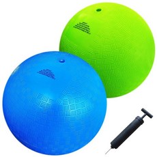 AppleRound 21.6cm(8.5인치) 닷지볼 놀이터 볼 (2팩) 펌프 포함 - 피구 핸드볼 킥볼을 위한 공식 사이즈 및 무게 - 어린이 캠프 학교 PE 및 레크리, 10 Inch, 25.4cm 블루 + 25.4cm 그린