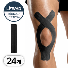 라이프엠디 근육 테이프 Y형 스포츠 키네시올로지 테이핑 붙이는 키네시오 압박 밴드 발목 무릎 어깨 근육통 관절 부상 방지 스티커, 24개