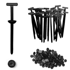 TLAOISUS 나일론 범용 케이블 타이 버클 지퍼 클립 자동차 펜더 엔진 커버 머드가드 패스너 교체 나사 고정용 (100/팩) 314388 8989892655, TLAOISUS 나일론 범용 케이블 타이 버클 지퍼 클