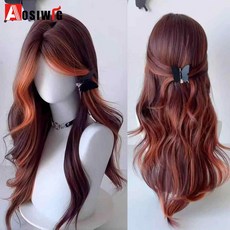 AOSI 금발 트윈 공주 자연 짧은 머리 합성 가발 여성용 앞머리 내열성 프레 헤어, 82 1, 1개