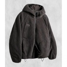 디미트리블랙 쉐르파 플리스 슬래쉬 후드 자켓_차콜 251429