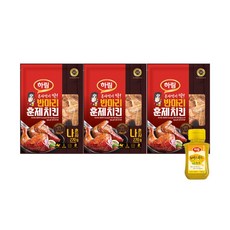 하림 반마리훈제치킨 270g 3봉+머스타드소스 100g 1개, 세트