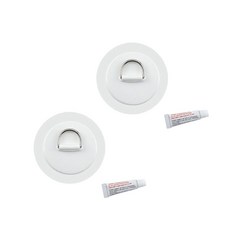 shangren 2x 4.3 "스테인리스 D-패드/패치는 PVC 보트 카약 카누 서핑 보드에 적합, 설명, 화이트, 1개