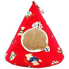 꼬깔 침대 포치 은신처 앵무새용품, 레드, 1개