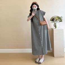 孕婦裝 夏季 寬鬆 文藝氣質 格子 可哺乳 襯衫連衣裙