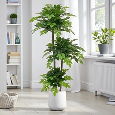 居家幸福樹1.5公尺室內大型仿真植栽（贈送花盆）, 居家超人氣滿滿幸福樹1.5公尺室內大型仿真植栽（贈送花盆）, 1個