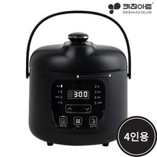 키친아트 3-4인용 스마트 미니 전기압력밥솥 KRC-DB342, Black