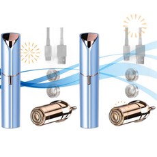claities 클래리티스 차량용 면도기 여성용 얼굴 털 제거기 - 통증 없는 미니 면도기 휴대용 비키니 제모기 입술 턱 겨드랑이 복숭아 솜털 M6 2개