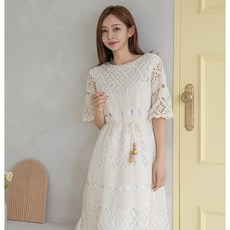 코바늘 탑다운 베네토 원피스 패키지, M~L, 인디 핑크, 1개