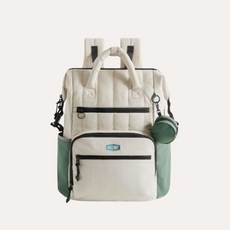 Bagsmart 25L 多功能媽媽包 育兒後背包, 米綠色