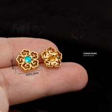 全店折扣 漢服旗袍袖釦紅油鈕釦明制宋制新中式金屬扣國風復古小花扣搭扣