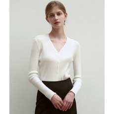 닉앤니콜 NICK&NICOLE BUTTON SLIM KNIT CARDIGAN IVORY