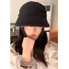 2025秋冬新款 韓係絲絨頭巾帽女早秋洋氣綁帶設計堆堆鴨舌帽小衆字母寬簷包頭帽 P