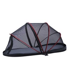 강아지 모기장 애견동반 개집 하프 캠핑 해충퇴치 블랙 차박 텐트, A. 두꺼운 견인, A. 회색