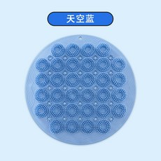 矽膠搓背刷 吸盤搓腳刷 沐浴搓背神器, 圓形矽膠搓背墊-天藍色(環保無味,30x30cm單件裝, 1個