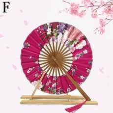 日式風車扇 禮品扇子 日本和風團扇 隨身折疊扇 女士摺扇, F