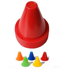 SM스포츠 무배 미니 칼라콘 8CM 10개구성, 미니콘 8cm 빨강10개