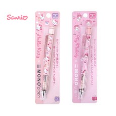 산리오 모노그래프 샤프 2종 세트, 헬로키티+마이멜로디, 0.5mm